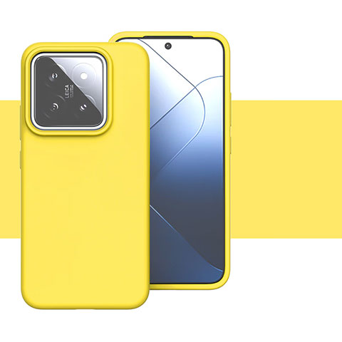 Coque Ultra Fine Silicone Souple 360 Degres Housse Etui YK2 pour Xiaomi Mi 14 5G Jaune