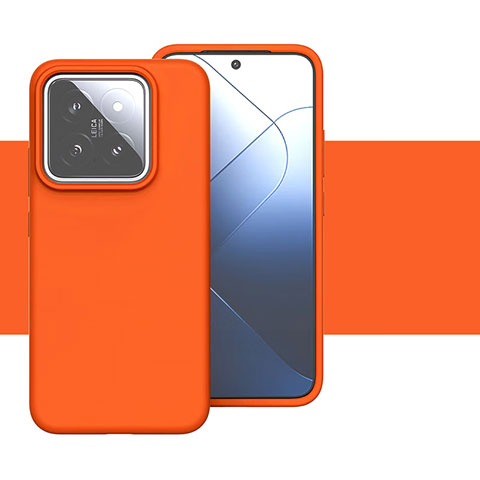 Coque Ultra Fine Silicone Souple 360 Degres Housse Etui YK2 pour Xiaomi Mi 14 5G Orange