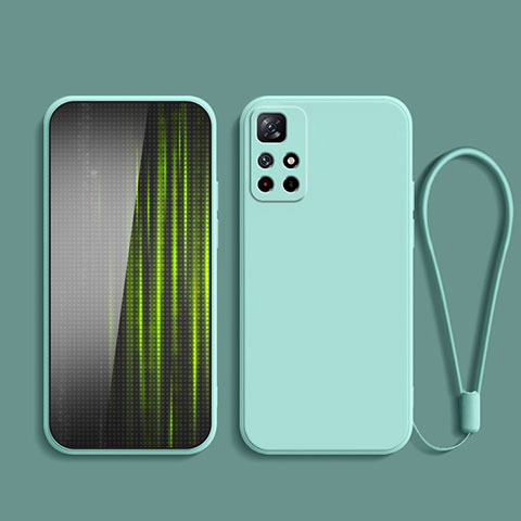 Coque Ultra Fine Silicone Souple 360 Degres Housse Etui YK2 pour Xiaomi Poco M4 Pro 5G Cyan