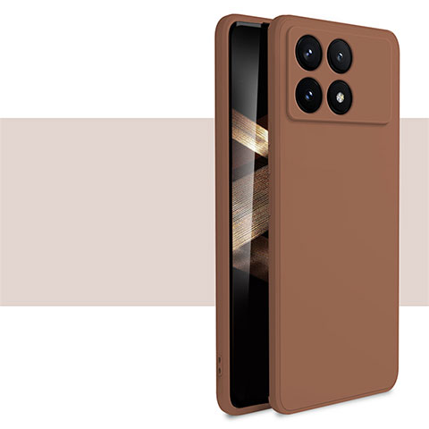 Coque Ultra Fine Silicone Souple 360 Degres Housse Etui YK2 pour Xiaomi Redmi K70 Pro 5G Marron