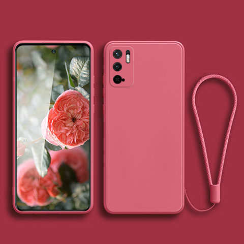 Coque Ultra Fine Silicone Souple 360 Degres Housse Etui YK2 pour Xiaomi Redmi Note 10 5G Rose Rouge