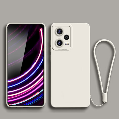 Coque Ultra Fine Silicone Souple 360 Degres Housse Etui YK2 pour Xiaomi Redmi Note 12 Pro 5G Blanc