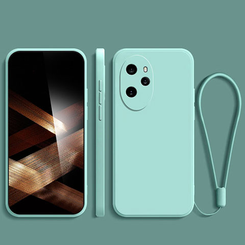 Coque Ultra Fine Silicone Souple 360 Degres Housse Etui YK3 pour Huawei Honor 100 Pro 5G Cyan