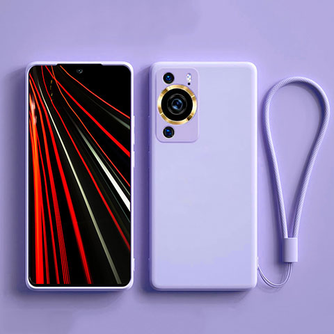 Coque Ultra Fine Silicone Souple 360 Degres Housse Etui YK3 pour Huawei P60 Pro Violet Clair