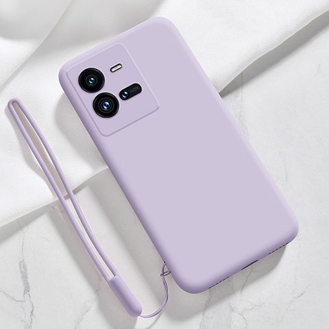 Coque Ultra Fine Silicone Souple 360 Degres Housse Etui YK3 pour Vivo V25 5G Violet Clair