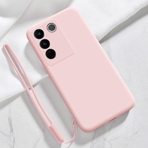 Coque Ultra Fine Silicone Souple 360 Degres Housse Etui YK3 pour Vivo V27 5G Rose