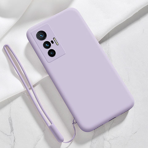 Coque Ultra Fine Silicone Souple 360 Degres Housse Etui YK3 pour Vivo X70 5G Violet Clair