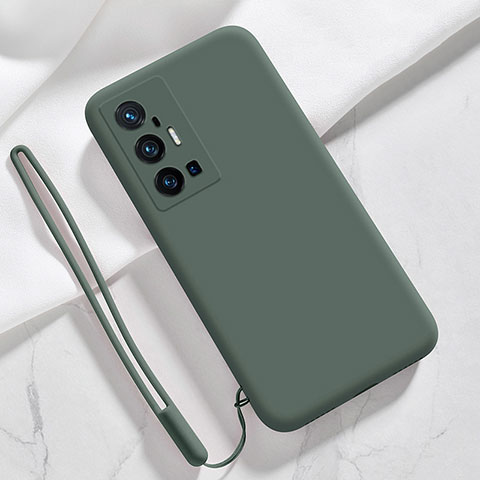 Coque Ultra Fine Silicone Souple 360 Degres Housse Etui YK3 pour Vivo X70 Pro+ Plus 5G Vert Nuit