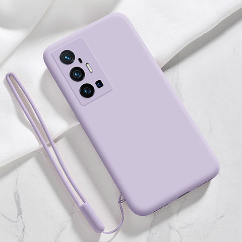 Coque Ultra Fine Silicone Souple 360 Degres Housse Etui YK3 pour Vivo X70 Pro+ Plus 5G Violet Clair