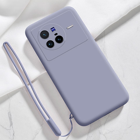 Coque Ultra Fine Silicone Souple 360 Degres Housse Etui YK3 pour Vivo X80 5G Gris Lavende