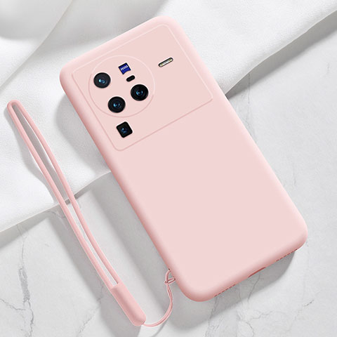 Coque Ultra Fine Silicone Souple 360 Degres Housse Etui YK3 pour Vivo X80 Pro 5G Rose