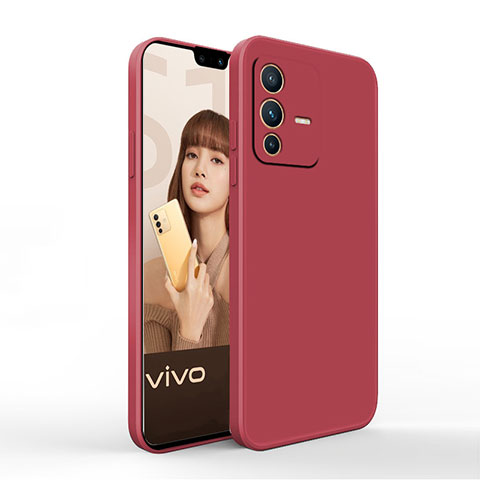 Coque Ultra Fine Silicone Souple 360 Degres Housse Etui YK4 pour Vivo V23 5G Rouge