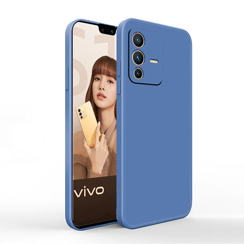 Coque Ultra Fine Silicone Souple 360 Degres Housse Etui YK4 pour Vivo V23 Pro 5G Bleu