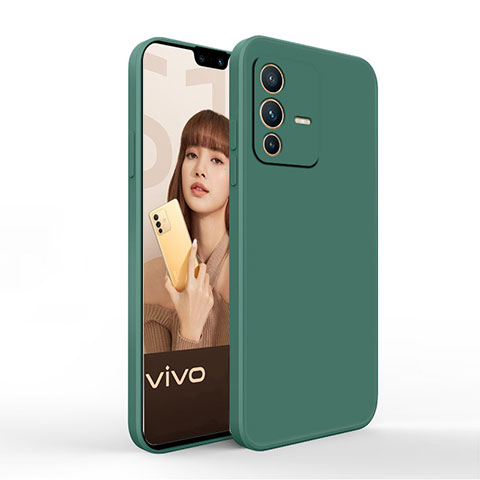 Coque Ultra Fine Silicone Souple 360 Degres Housse Etui YK4 pour Vivo V23 Pro 5G Vert Nuit