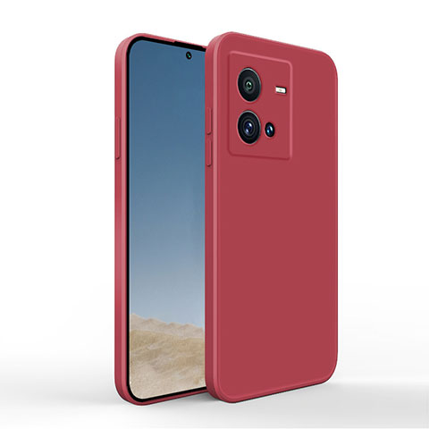 Coque Ultra Fine Silicone Souple 360 Degres Housse Etui YK4 pour Vivo V25e Rouge