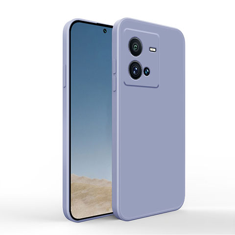 Coque Ultra Fine Silicone Souple 360 Degres Housse Etui YK4 pour Vivo X80 Lite 5G Gris Lavende