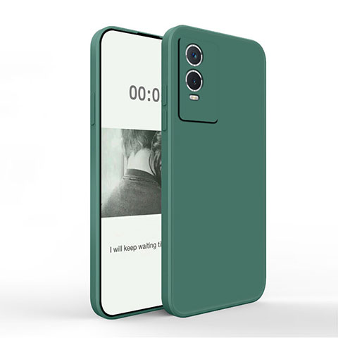 Coque Ultra Fine Silicone Souple 360 Degres Housse Etui YK4 pour Vivo Y74s 5G Vert Nuit