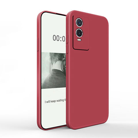 Coque Ultra Fine Silicone Souple 360 Degres Housse Etui YK4 pour Vivo Y76s 5G Rouge