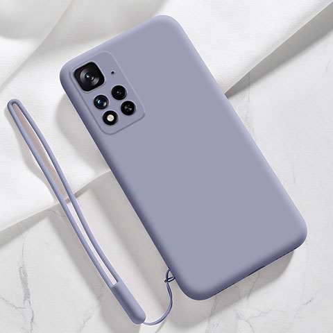 Coque Ultra Fine Silicone Souple 360 Degres Housse Etui YK7 pour Xiaomi Redmi Note 11 Pro+ Plus 5G Gris Lavende