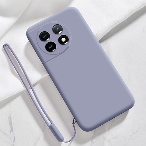 Coque Ultra Fine Silicone Souple 360 Degres Housse Etui YK8 pour OnePlus 11 5G Gris Lavende