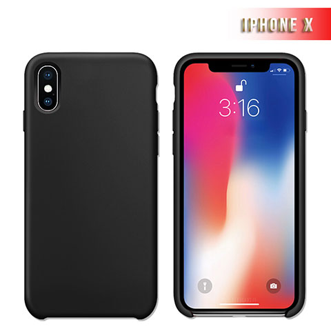 Coque Ultra Fine Silicone Souple 360 Degres M02 pour Apple iPhone Xs Noir