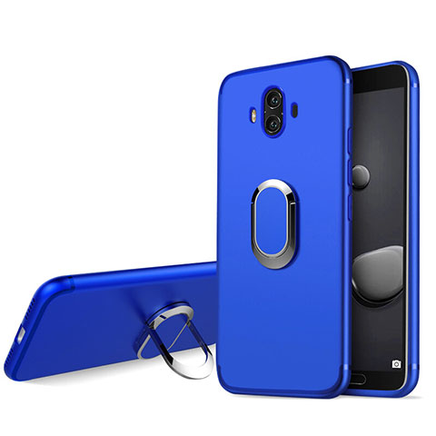 Coque Ultra Fine Silicone Souple avec Support Bague Anneau A04 pour Huawei Mate 10 Bleu