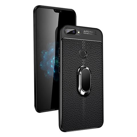 Coque Ultra Fine Silicone Souple avec Support Bague Anneau Aimante pour Xiaomi Mi 8 Lite Noir