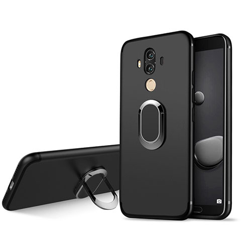 Coque Ultra Fine Silicone Souple avec Support Bague Anneau pour Huawei Mate 10 Pro Noir