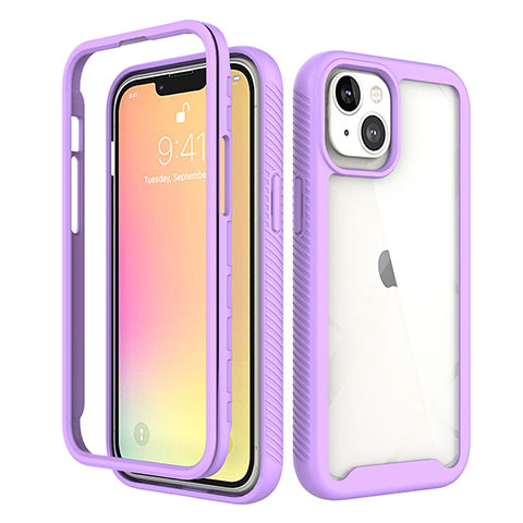 Coque Ultra Fine Silicone Souple Housse Etui 360 Degres Avant et Arriere pour Apple iPhone 13 Violet