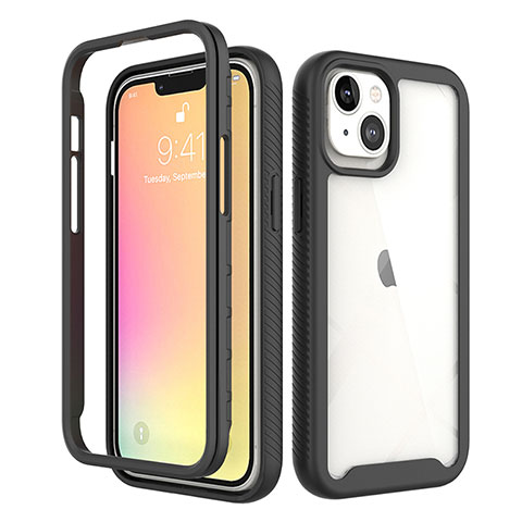 Coque Ultra Fine Silicone Souple Housse Etui 360 Degres Avant et Arriere pour Apple iPhone 14 Noir