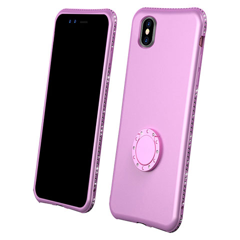 Coque Ultra Fine Silicone Souple Housse Etui 360 Degres Avant et Arriere pour Apple iPhone Xs Max Rose