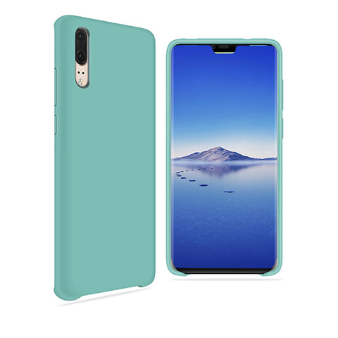 Coque Ultra Fine Silicone Souple Housse Etui 360 Degres Avant et Arriere pour Huawei P20 Cyan