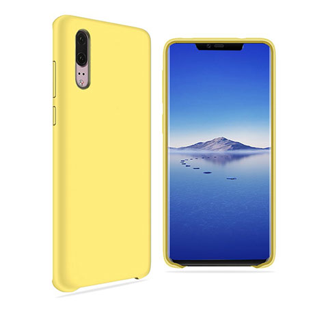 Coque Ultra Fine Silicone Souple Housse Etui 360 Degres Avant et Arriere pour Huawei P20 Jaune