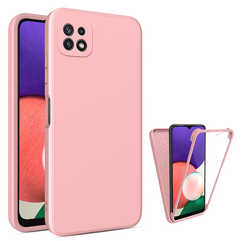 Coque Ultra Fine Silicone Souple Housse Etui 360 Degres Avant et Arriere pour Samsung Galaxy A22s 5G Rose