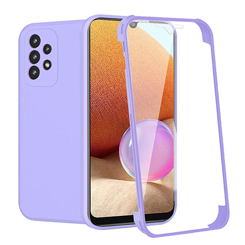 Coque Ultra Fine Silicone Souple Housse Etui 360 Degres Avant et Arriere pour Samsung Galaxy A32 4G Violet Clair