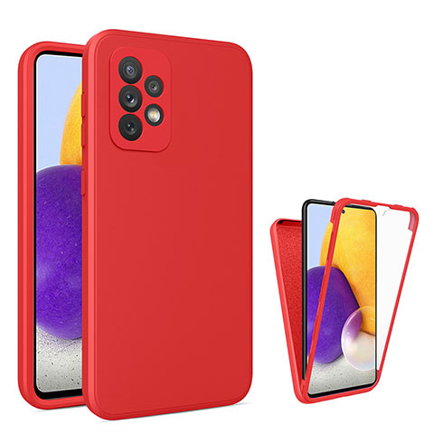 Coque Ultra Fine Silicone Souple Housse Etui 360 Degres Avant et Arriere pour Samsung Galaxy A72 4G Rouge