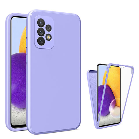 Coque Ultra Fine Silicone Souple Housse Etui 360 Degres Avant et Arriere pour Samsung Galaxy A72 5G Violet Clair