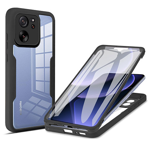 Coque Ultra Fine Silicone Souple Housse Etui 360 Degres Avant et Arriere pour Xiaomi Mi 13T 5G Noir