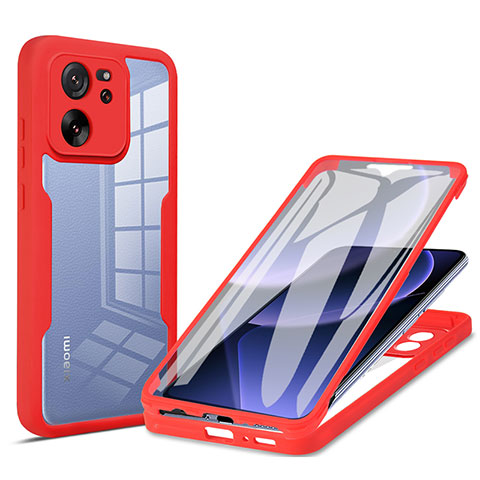 Coque Ultra Fine Silicone Souple Housse Etui 360 Degres Avant et Arriere pour Xiaomi Mi 13T 5G Rouge