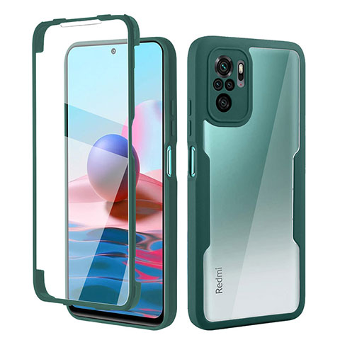 Coque Ultra Fine Silicone Souple Housse Etui 360 Degres Avant et Arriere pour Xiaomi Redmi Note 10 4G Vert