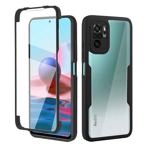 Coque Ultra Fine Silicone Souple Housse Etui 360 Degres Avant et Arriere pour Xiaomi Redmi Note 10S 4G Noir