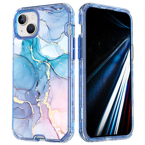 Coque Ultra Fine Silicone Souple Housse Etui 360 Degres Avant et Arriere YJ1 pour Apple iPhone 13 Pro Max Bleu Ciel