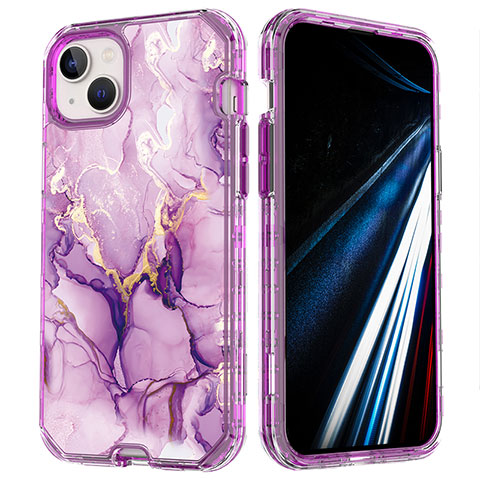 Coque Ultra Fine Silicone Souple Housse Etui 360 Degres Avant et Arriere YJ1 pour Apple iPhone 13 Pro Max Violet