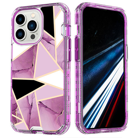 Coque Ultra Fine Silicone Souple Housse Etui 360 Degres Avant et Arriere YJ2 pour Apple iPhone 15 Pro Max Violet