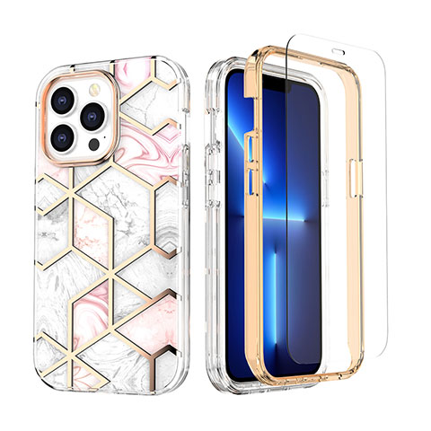 Coque Ultra Fine Silicone Souple Housse Etui 360 Degres Avant et Arriere YJ3 pour Apple iPhone 13 Pro Max Blanc