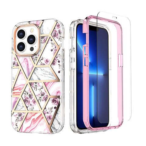 Coque Ultra Fine Silicone Souple Housse Etui 360 Degres Avant et Arriere YJ3 pour Apple iPhone 13 Pro Max Rose