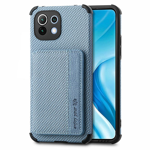 Coque Ultra Fine Silicone Souple Housse Etui avec Aimante Magnetique A04 pour Xiaomi Mi 11 5G Bleu