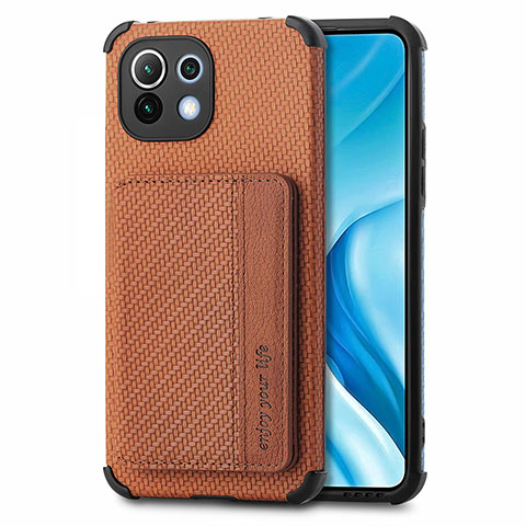 Coque Ultra Fine Silicone Souple Housse Etui avec Aimante Magnetique A04 pour Xiaomi Mi 11 Lite 5G Marron