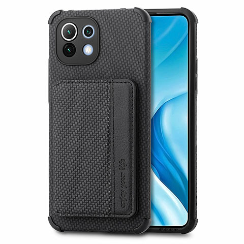 Coque Ultra Fine Silicone Souple Housse Etui avec Aimante Magnetique A04 pour Xiaomi Mi 11 Lite 5G NE Noir