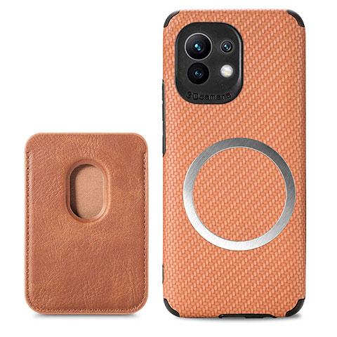 Coque Ultra Fine Silicone Souple Housse Etui avec Aimante Magnetique A05 pour Xiaomi Mi 11 5G Marron